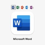 Office Licentie - Word documentvoorbereiding op een computerscherm