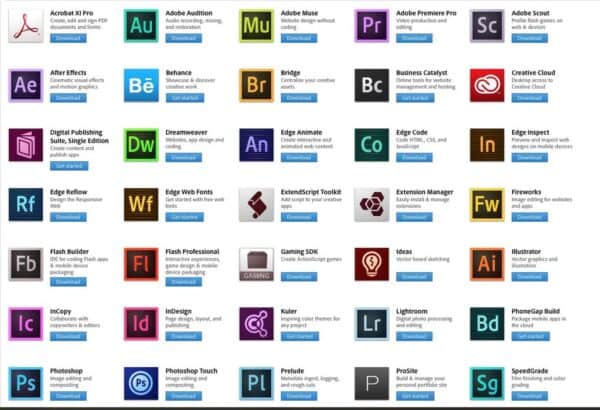 Acrobat PDF en Adobe software voor documenten en designs.