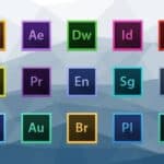 SEO-vriendelijke ALT: Ontwikkelbudget weergegeven met diverse Adobe-software iconen op achtergrond.